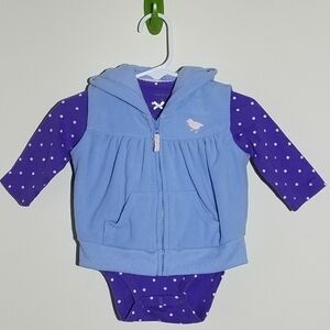 Carter's Polka Dot Onesie and Fleece Vest 6m